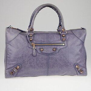 Balenciaga Jacinthe Lambskin Leather Giant 12 Rose Gold Work Bag
